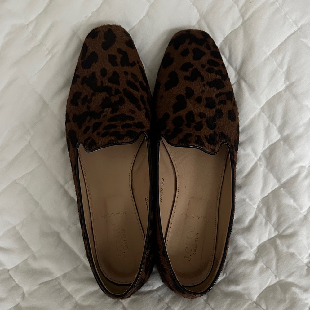 J. Crew Collection calf hair Leopard Print Women's Loafers